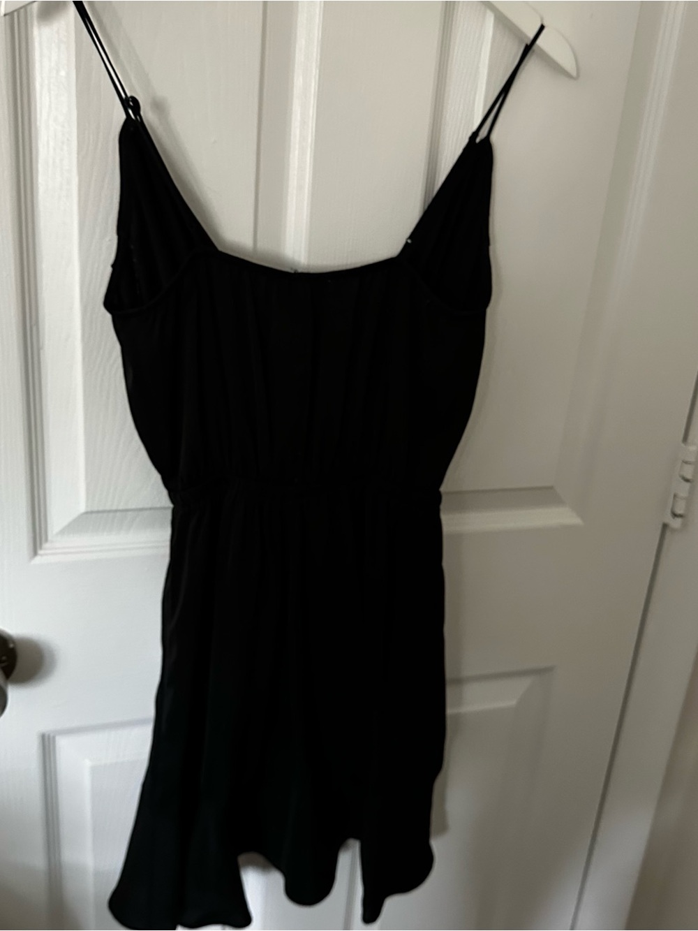 Black Ruffle Front Mini Dress - Picture 5 of 7